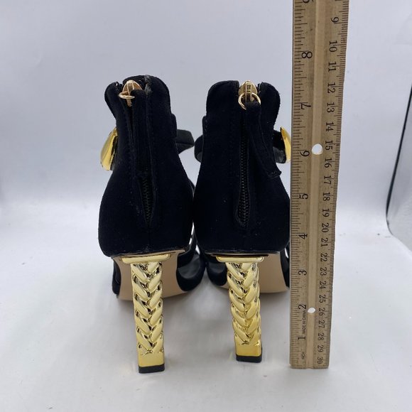 FSJ High Heels Ankle Strap Open Toe Zipper Fashion Sandals - Picture 6 of 10